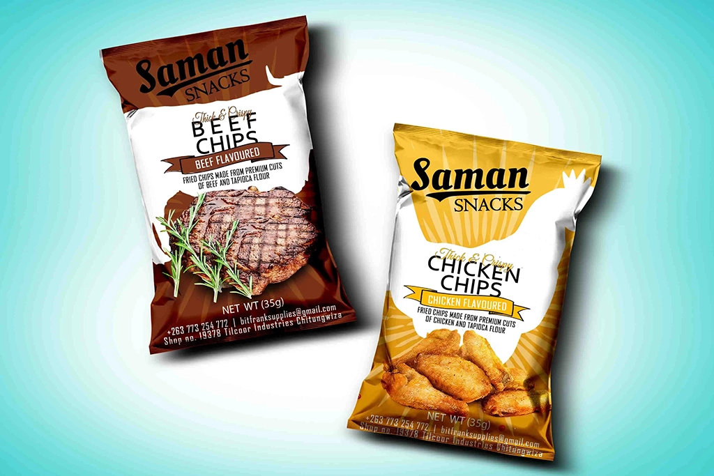 Saman Snacks product packaging design