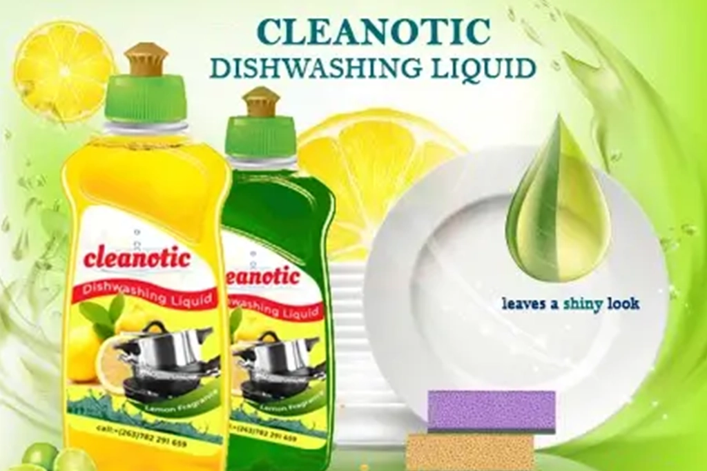 Cleanotic dishwashing liquid packaging