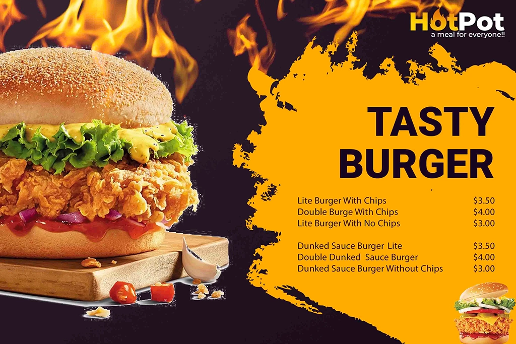 HotPot burger promotional design